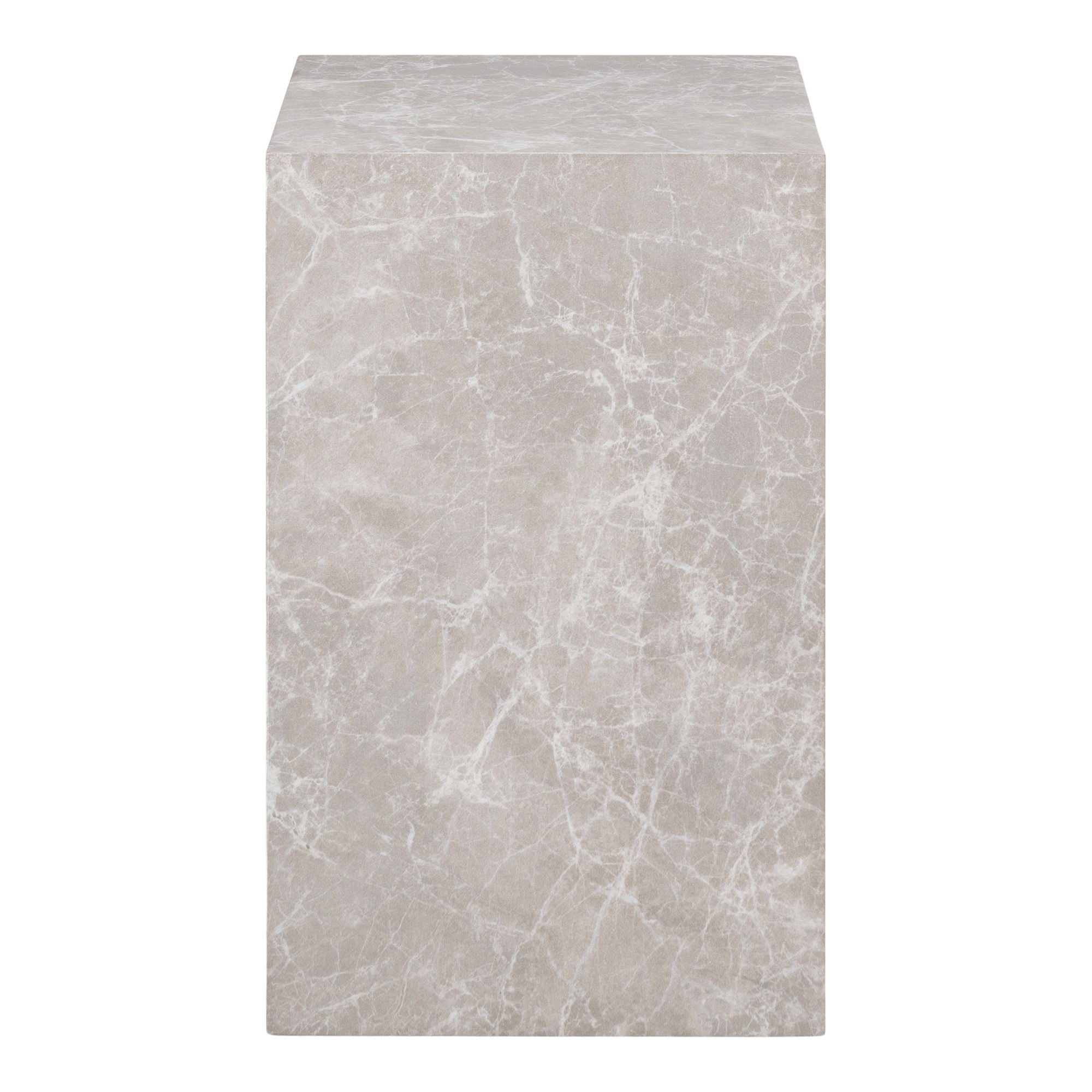 Prague – Beistelltisch, Marmoroptik, beige 30×30×50 cm